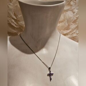 Purple Cross Necklace